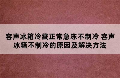 容声冰箱冷藏正常急冻不制冷 容声冰箱不制冷的原因及解决方法